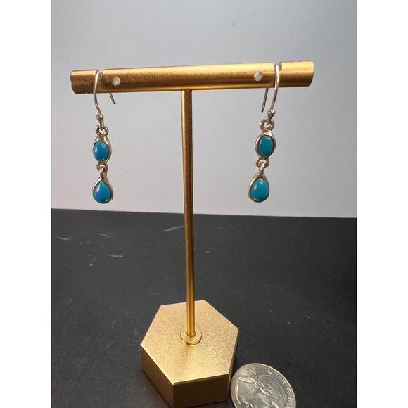 NEW sterling silver turquoise dangle earrings - Picture 4 of 11
